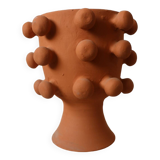 Handmade terracotta sculptural cache pot vase