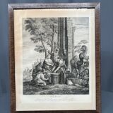 Ancienne gravure originale "Rebecca"