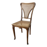 Art Nouveau caned wooden chair