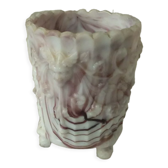 Tripod violet vase in opaline jasper chimera head Charles X period