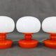 Ensemble de trois lampes de table en verre opalin Stepan Tabery des années 1970, Tchécoslovaquie