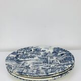 4 assiettes plates terre de fer anglaises, ironstone