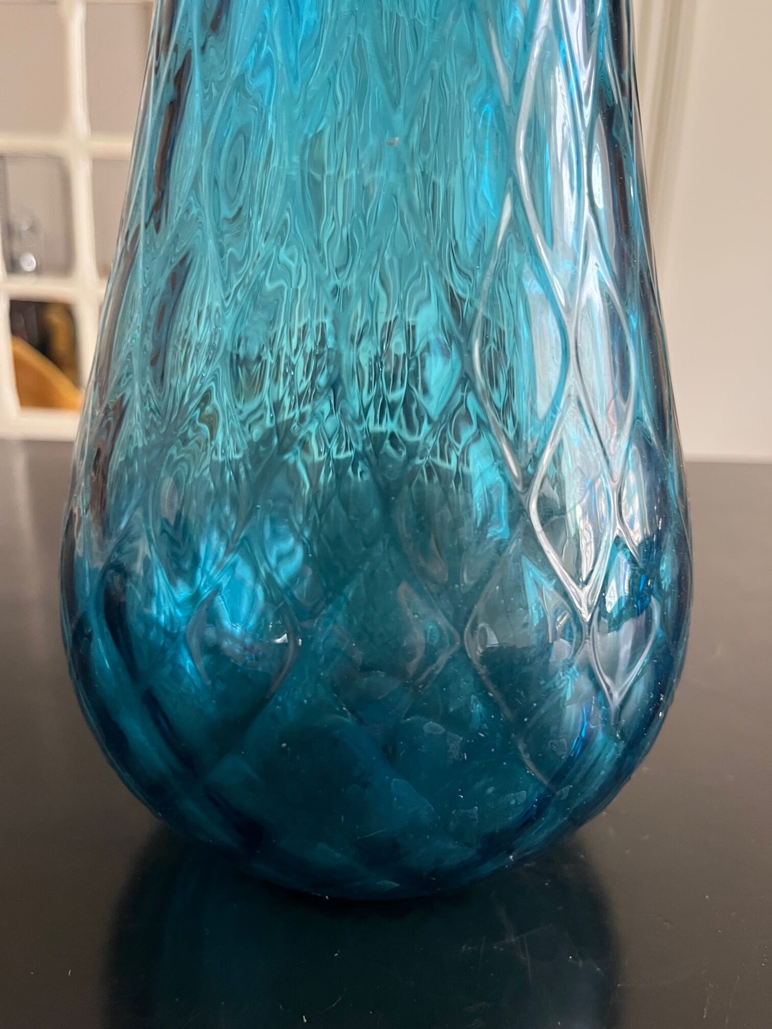 Blue glass vase 1960