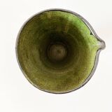 Black iridescent ceramic vase pitcher 1950