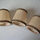 Set of 3 old pleated fabric lampshades clip-on model chandelier lamp lighting fixture n1