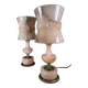 Lampes en albâtre rose années 60 (X2)