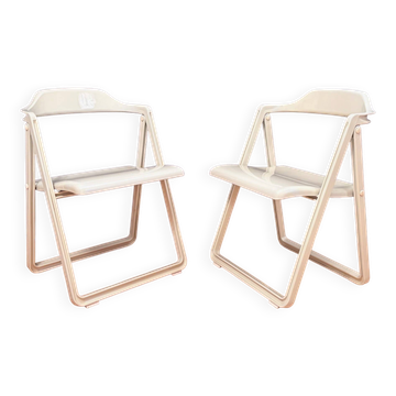 Pair of Borbona Folding Chairs by Carlo Hauner, Fiarm, Italy, 1970s