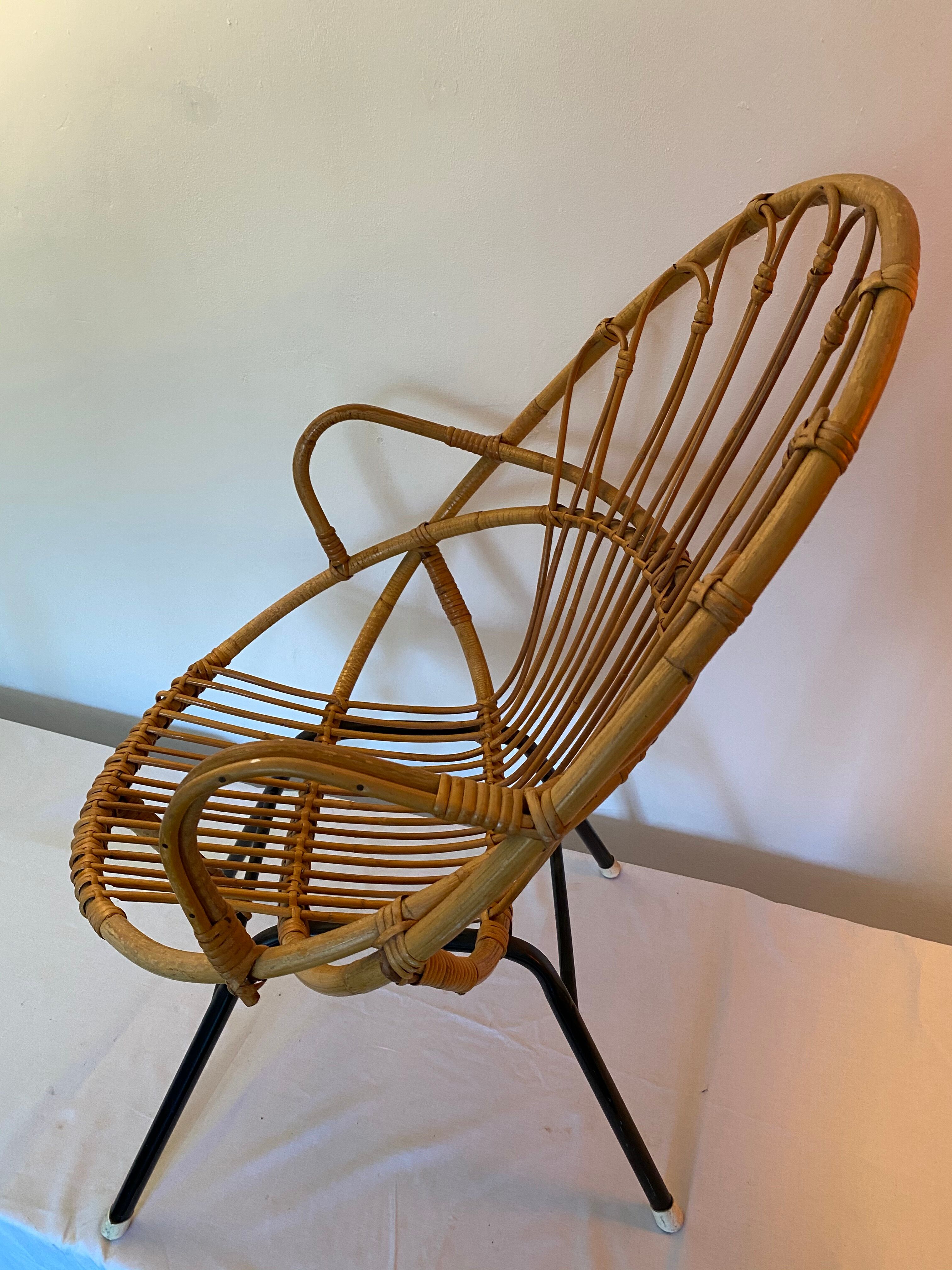 Vintage rattan chair from Rohe Noordwolde