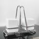 Vintage salt and pepper set – White ceramic and chrome metal