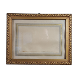 Old frame Art Deco gilded stucco wood 22.5x17.5 cm, foliage 14.9x19.9 cm SB