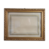 Old frame Art Deco gilded stucco wood 22.5x17.5 cm, foliage 14.9x19.9 cm SB