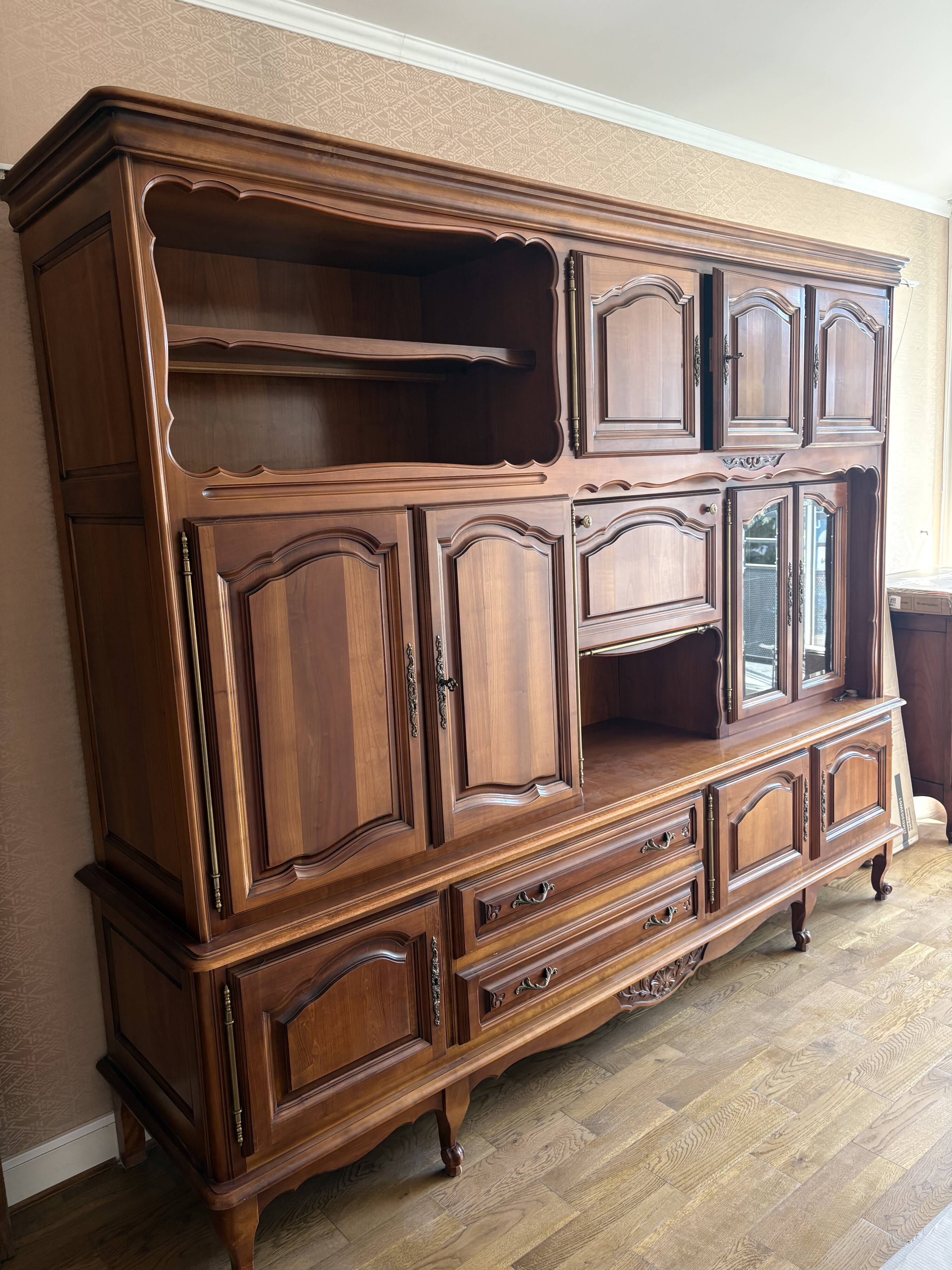 Large Louis XV living room furniture – Solid cherry wood