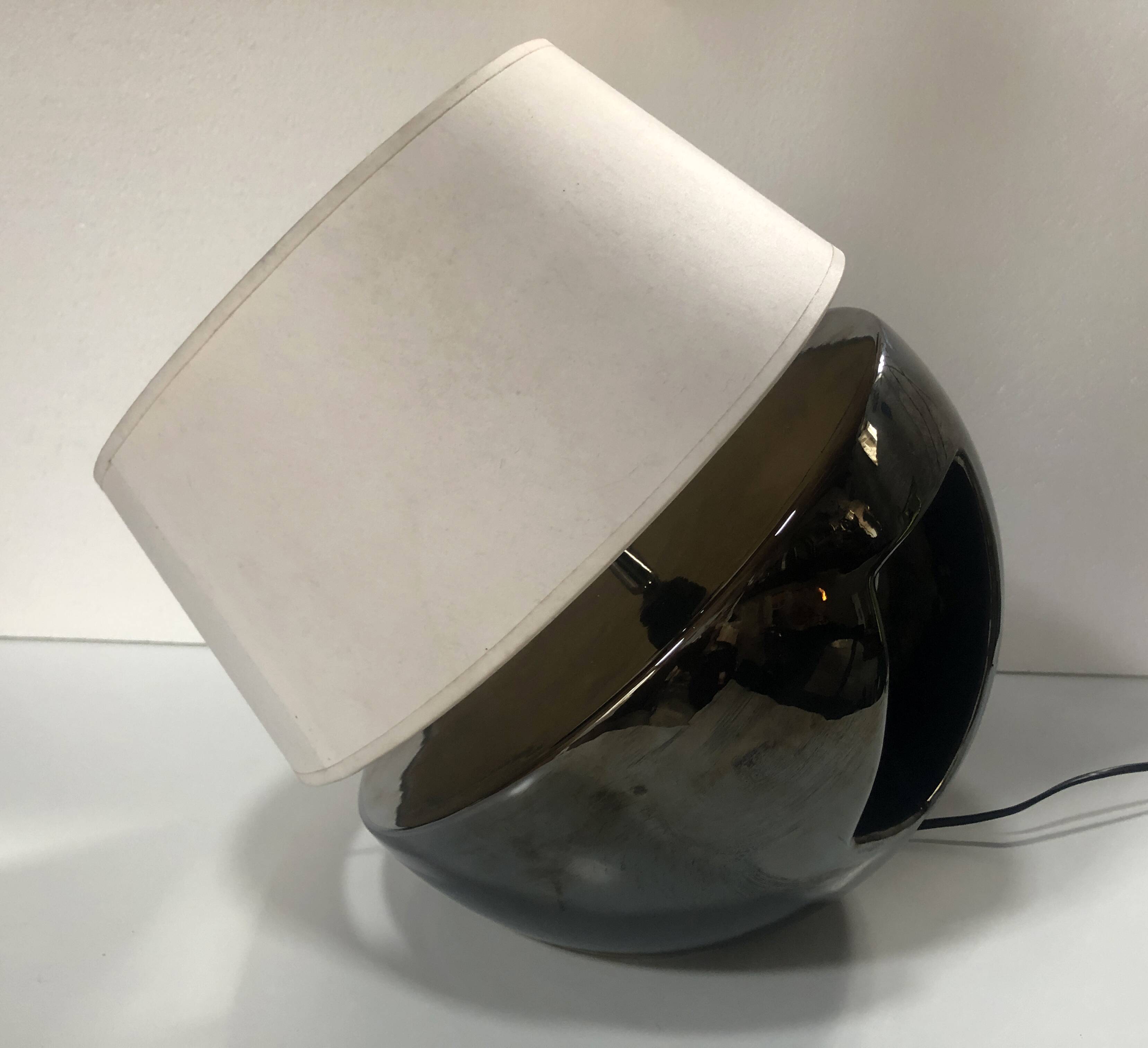 Large Vintage Lamp • Glazed Earthenware • Louis Drimmer • Space Age • 1960