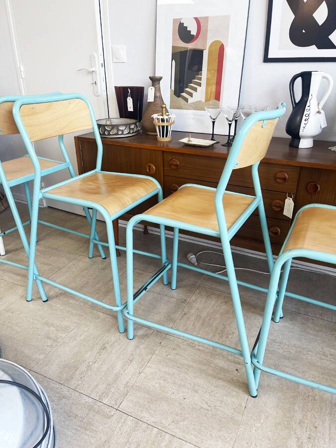 Set of 5 vintage high school/laboratory stools – 1980