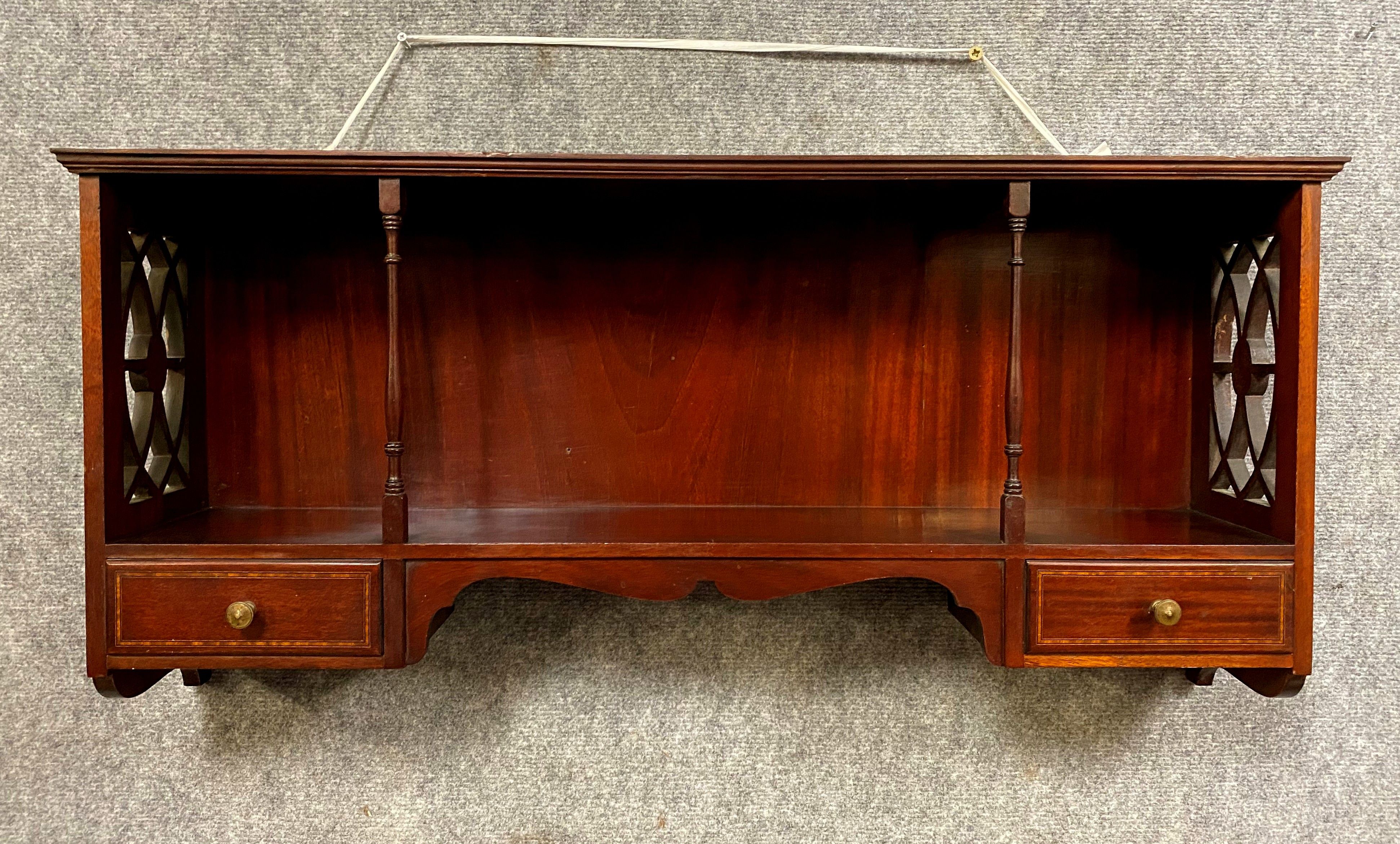 Hanging shelf napoleon iii era mahogany and clear nets