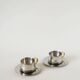 Set of double-walled stainless steel espresso cups made in Italy, 1970s design.