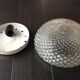 Plafonnier rond en verre pointes diamant vintage années 60-70