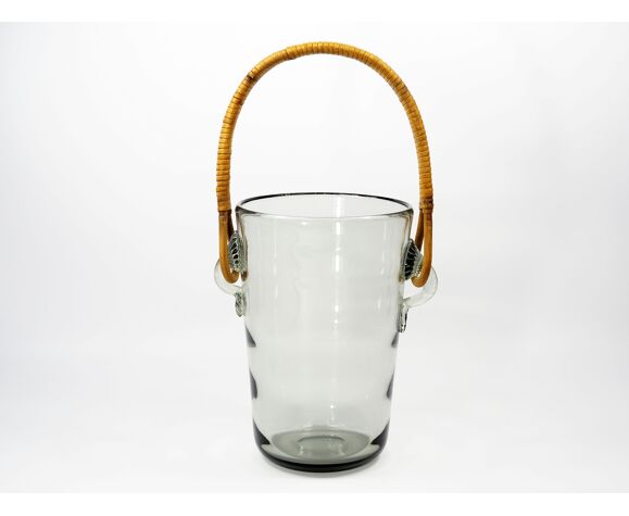 Holmegaard Glass & bamboo Ice Bucket designed by Per Lütken circa 1960s |  Selency