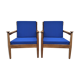 Pair of scandinavian armchairs 50s solid teak