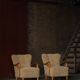 Pair of Mid Century Modern Swedish lounge chairs in birch and lamb's wool, 1960s.