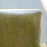 Vintage children's armchair in green skai