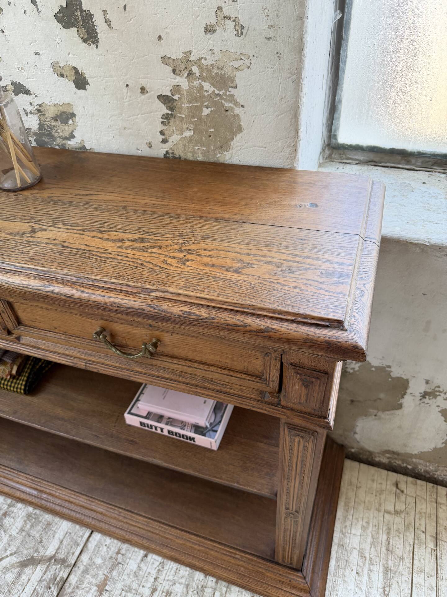 19th-century oak console table