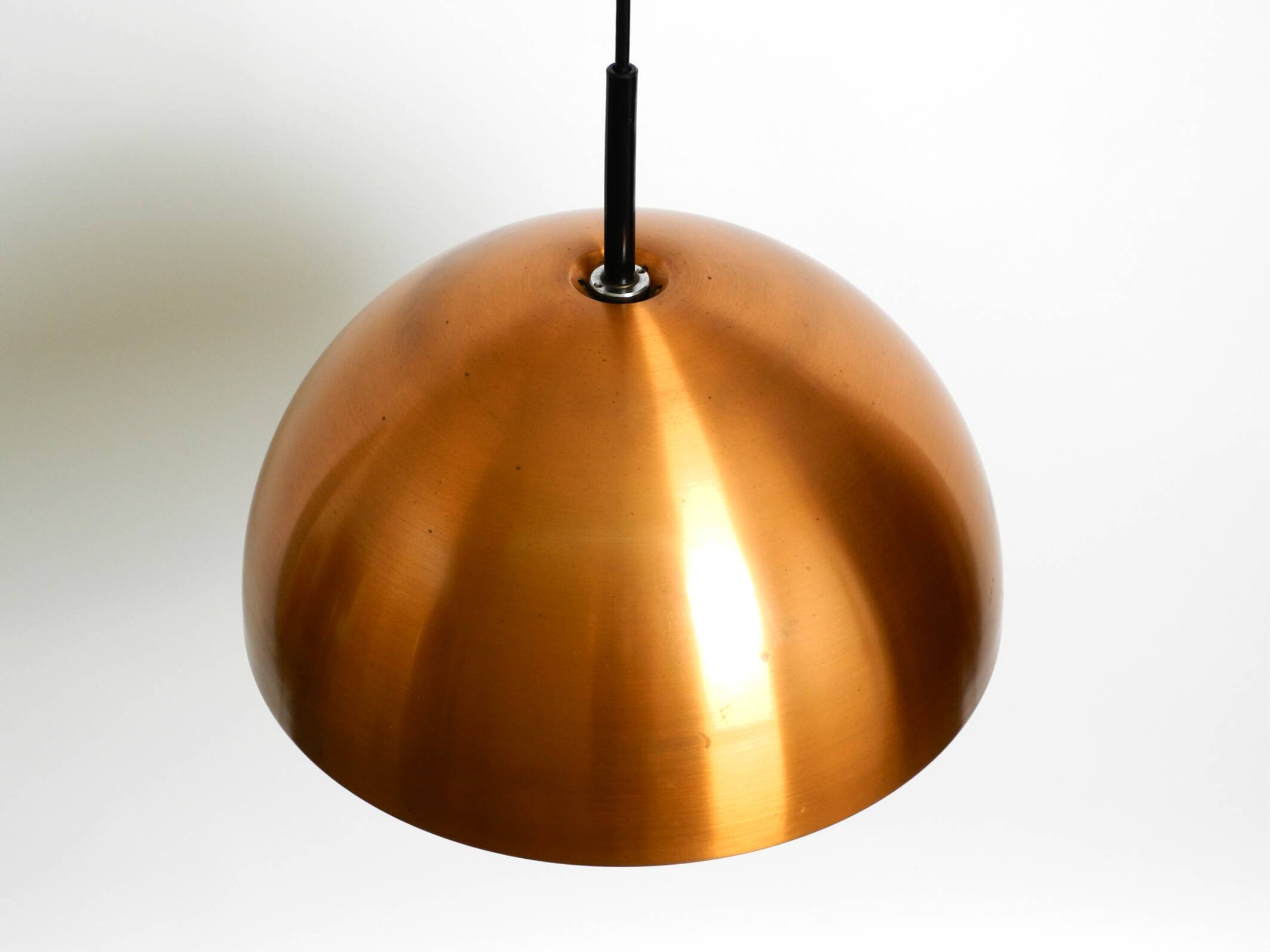 Rare original 1970s large Space Age pendant lamp with copper shade by Staff