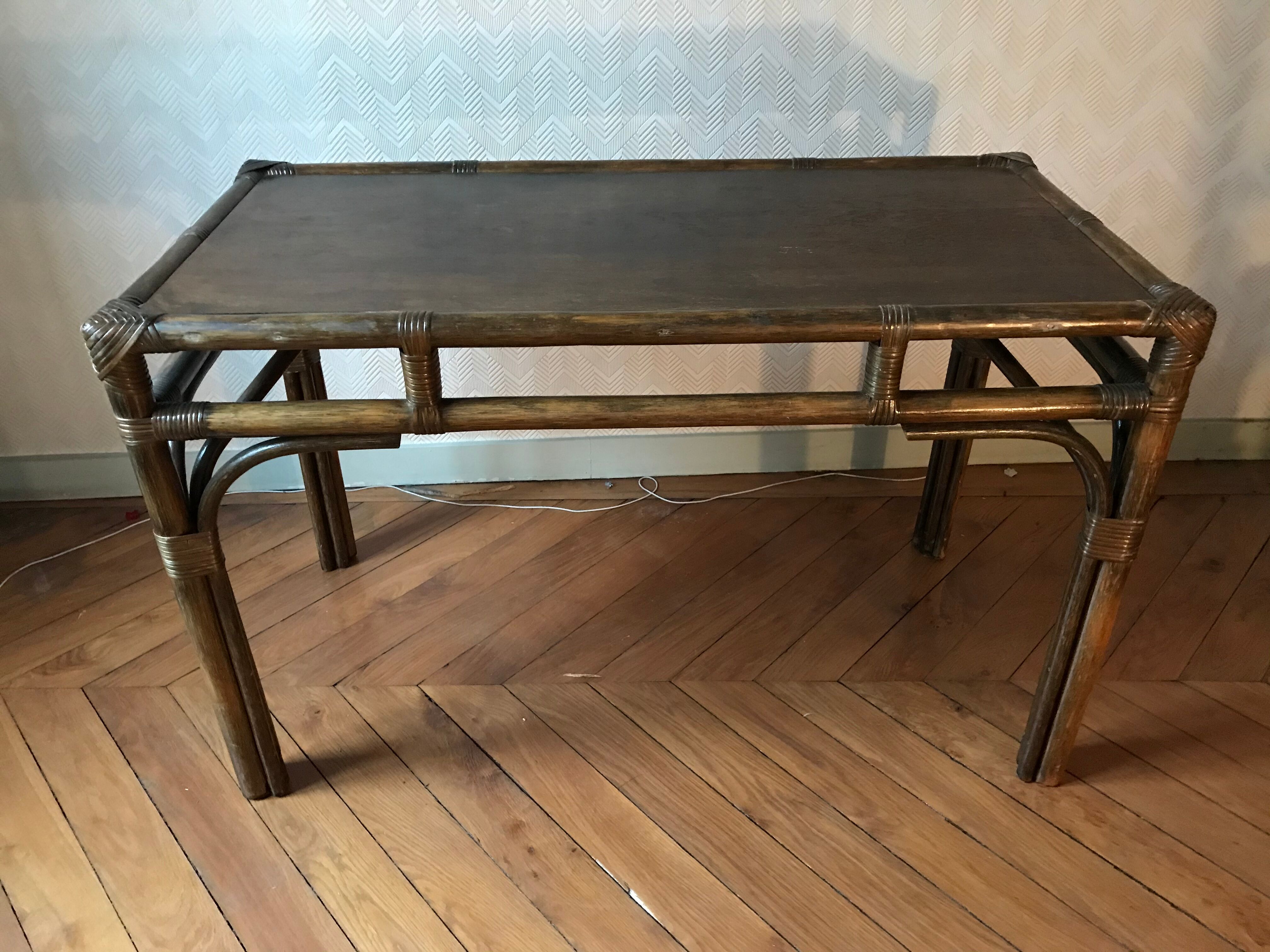 Rattan desk and these chairs