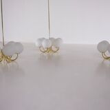 Brass chandeliers with 6 globes