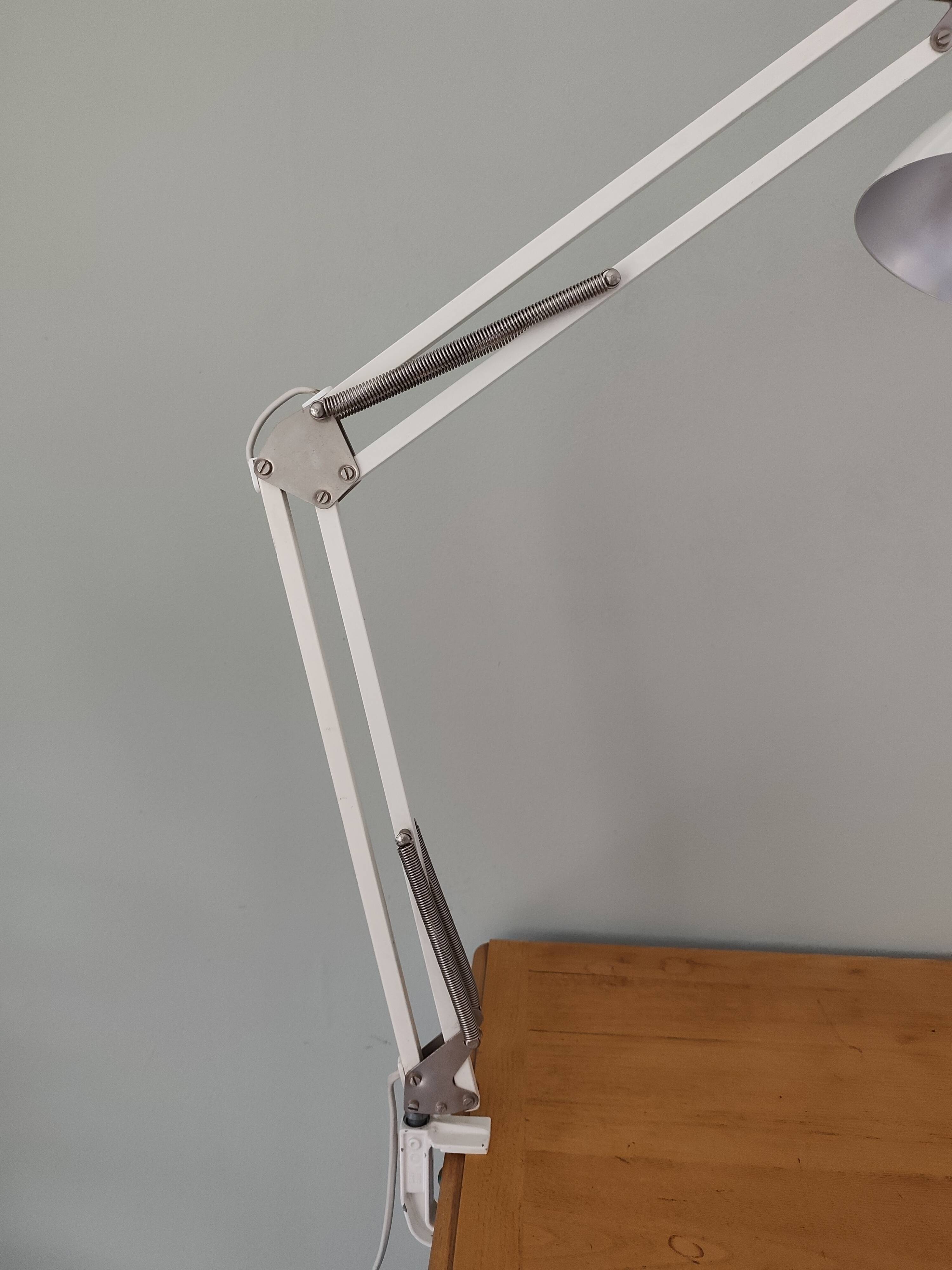 White articulated desk lamp