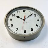 Grey Industrial Factory Wall Clock, 1950s