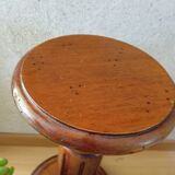 Varnished solid wood plant holder column, rustic chic