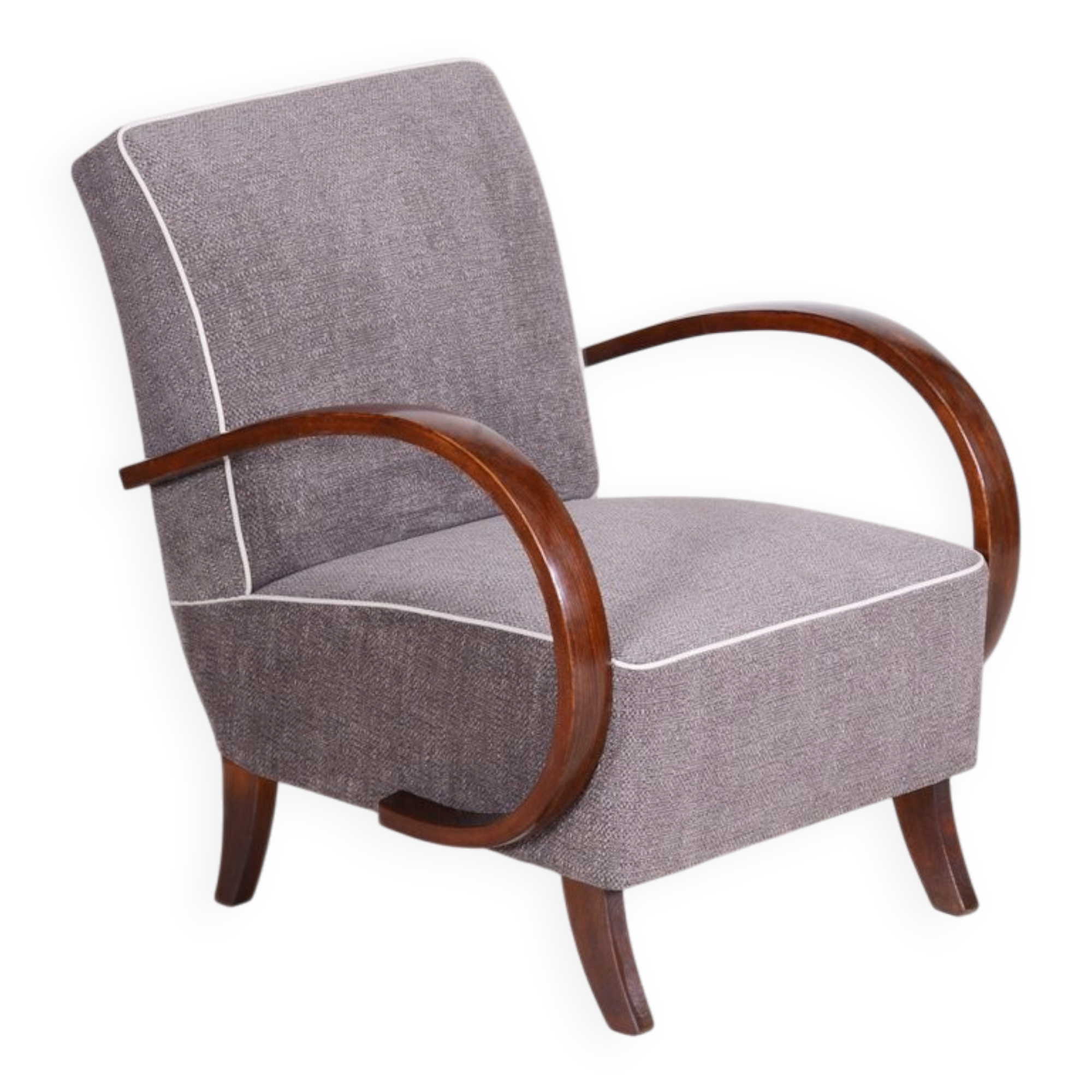 Czech Art Deco Beech Armchair attributed to J. Halabala for Up Zavody, 1930s