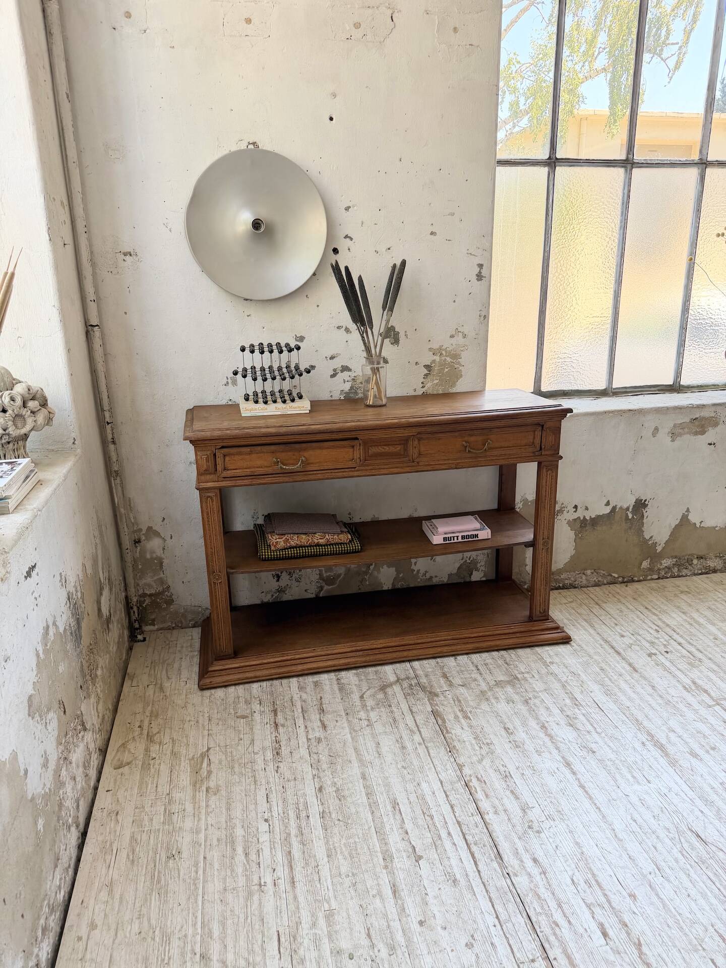 19th-century oak console table
