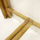 Pair of mid-century Italian half-moon bamboo and smoked glass console tables