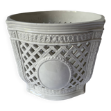 Cache pot réticulé en porcelaine italienne