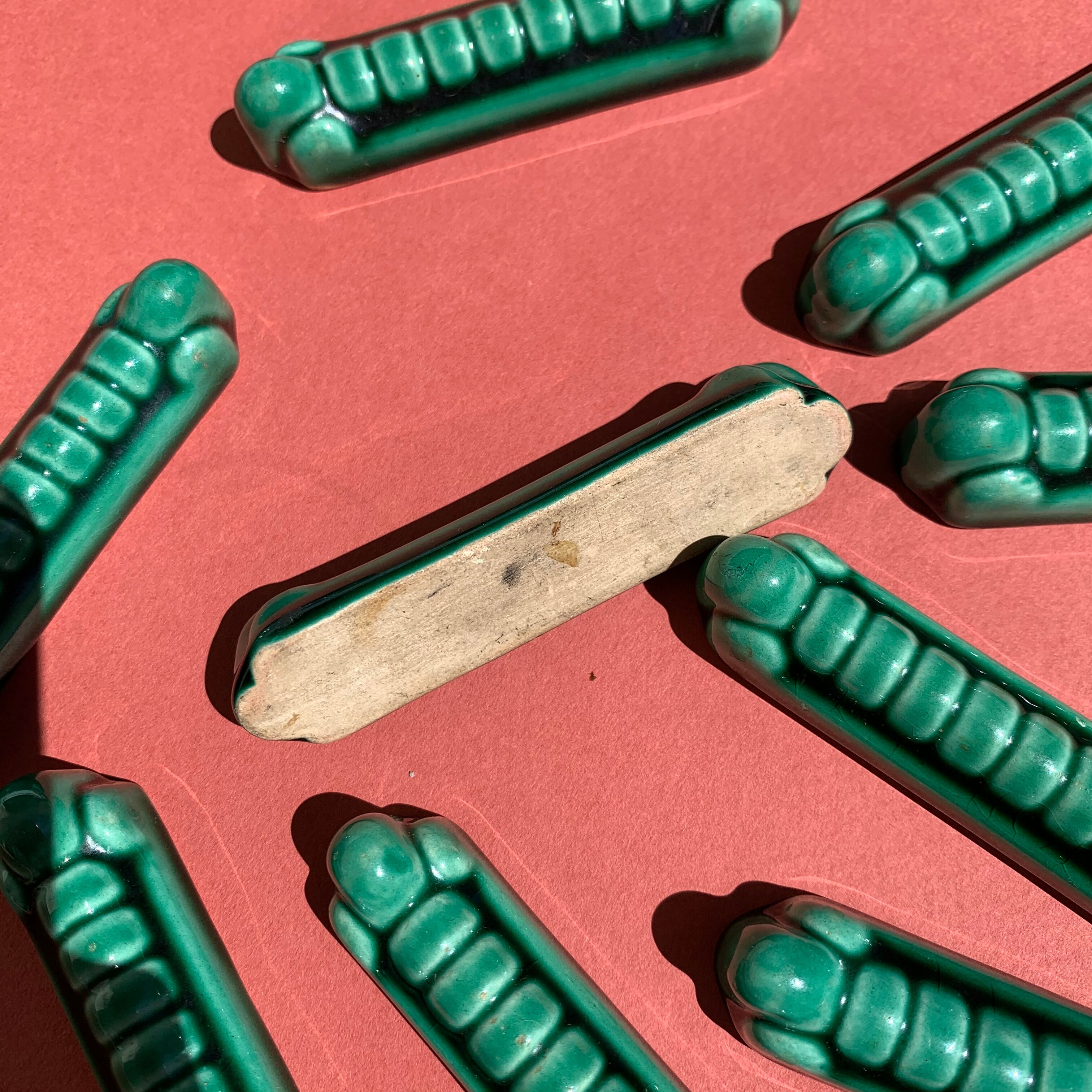 Green ceramic knife holder