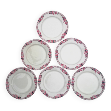 Old flat plates, in earthenware, Céranord St Amand factory