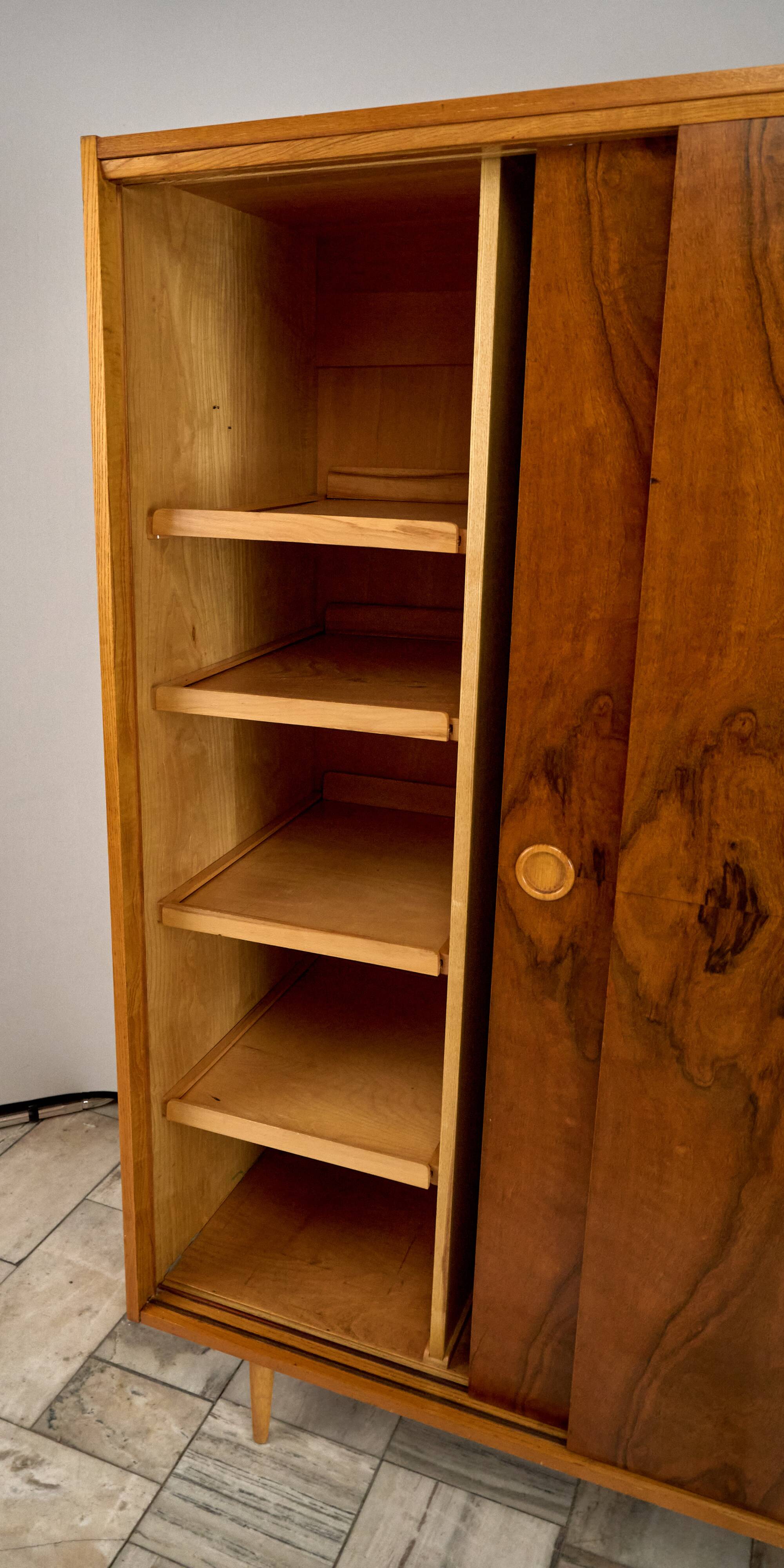 Vintage Wardrobe with sliding doors, 1960s, Czechoslovakia