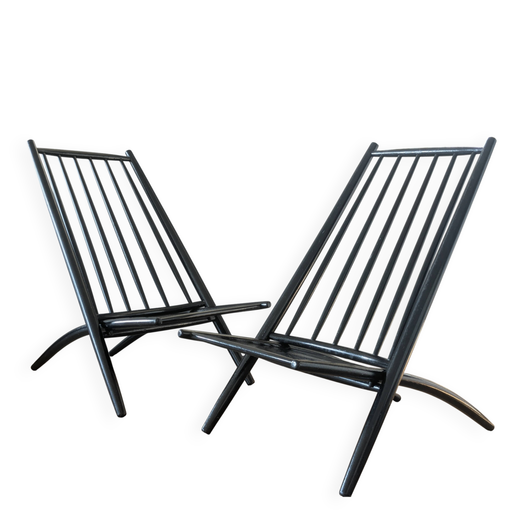 Pair of Safari Congo Chairs - Ilmari Tapiovaara - Hagafors Stolfabrik AB