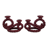 Pair of ceramic candlesticks, Vallauris