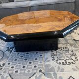 Table basse en loupe d’orme vintage 70s