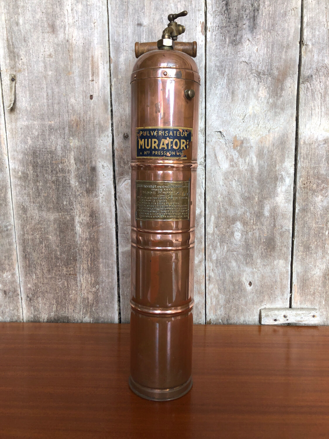 Old High Pressure Sprayer MURATORI Copper & Brass Vintage