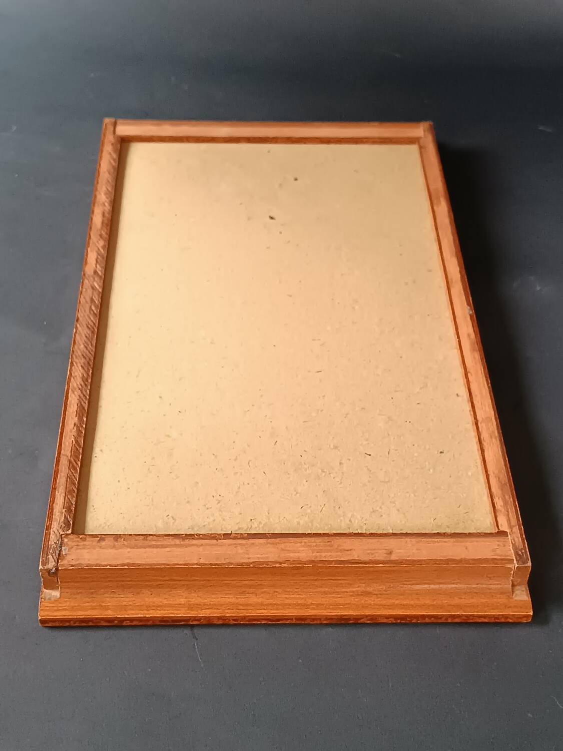 Two wooden and glass trays