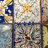 6 Ceramic tiles signed Dali 1954