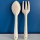floral ceramic cutlery - vintage kitchen wall decor - set of