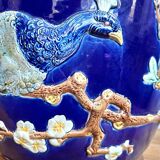 Large antique majolica cache pot, planter by Joseph Holdcroft.