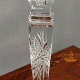 Pair of hand-cut solid crystal candle holders.