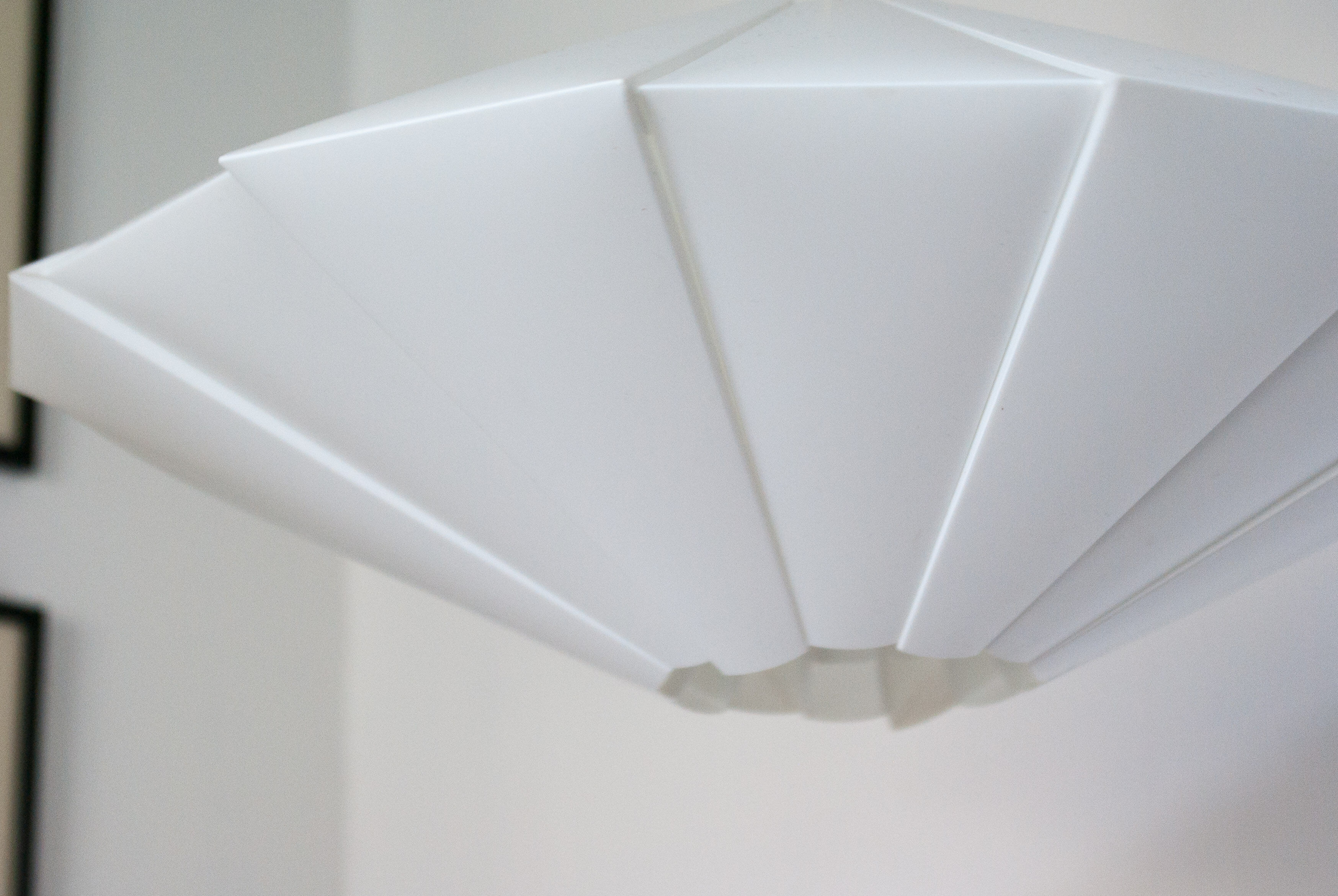 White faceted hanging lamp
