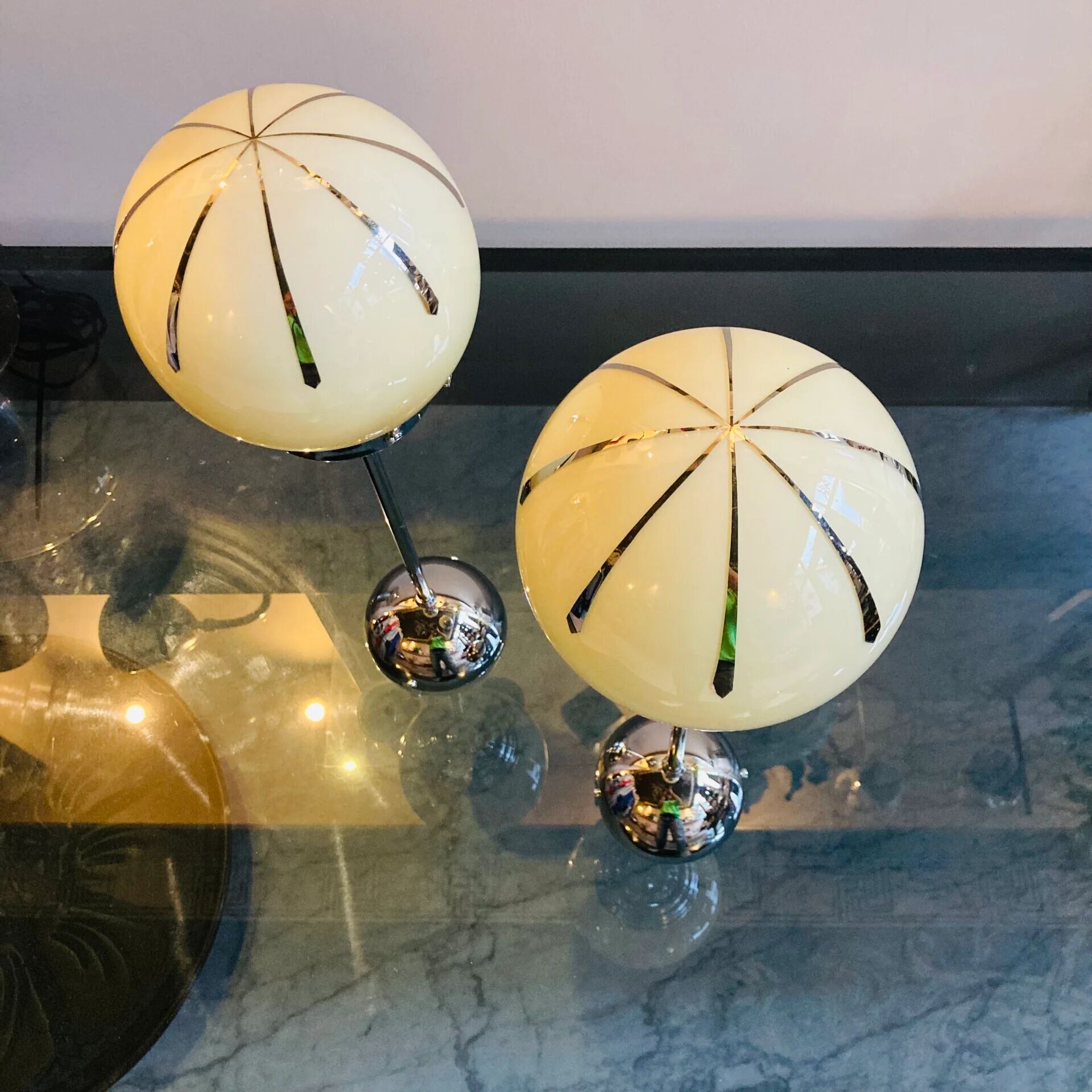 Art deco pendant lamp set, 1930s